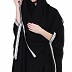 Designer Kaftan abaya with free Sleeves- Black-White