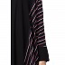 Checkered Kaftan abaya- Black-Multi Checkered Kaftan abaya- Black-Multi