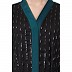 Premium Front open Nida abaya with handwork- Black-Teal Premium Front open Nida abaya with handwork- Black-Teal