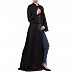 Party wear Front open Nida abaya with handwork- Black Party wear Front open Nida abaya with handwork- Black