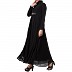Designer Umbrella cut abaya with dual layer- Black