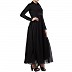 Designer Umbrella cut abaya with dual layer- Black