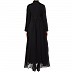 Designer Umbrella cut abaya with dual layer- Black