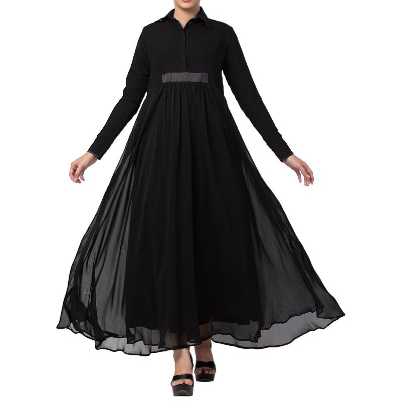 Anarkali Suits  Black georgette umbrella flair anarkali 