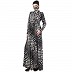 Designer abaya with Umbrella flare- Black-White Designer abaya with Umbrella flare- Black-White