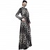 Designer abaya with Umbrella flare- Black-White Designer abaya with Umbrella flare- Black-White