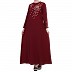 Dress abaya with floral Chikan Embroidery Work- Maroon Dress abaya with floral Chikan Embroidery Work- Maroon