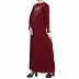 Dress abaya with floral Chikan Embroidery Work- Maroon Dress abaya with floral Chikan Embroidery Work- Maroon