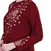Dress abaya with floral Chikan Embroidery Work- Maroon Dress abaya with floral Chikan Embroidery Work- Maroon