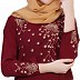 Dress abaya with floral Chikan Embroidery Work- Maroon Dress abaya with floral Chikan Embroidery Work- Maroon