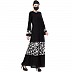 Casual Printed abaya- Black-White Casual Printed abaya- Black-White