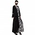Printed Shrug Abaya- Black-White Printed Shrug Abaya- Black-White