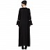 Printed Shrug Abaya- Black-White Printed Shrug Abaya- Black-White