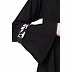 Printed Shrug Abaya- Black-White Printed Shrug Abaya- Black-White