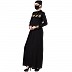 Designer abaya with golden Zari work- Black Designer abaya with golden Zari work- Black