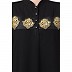 Designer abaya with golden Zari work- Black Designer abaya with golden Zari work- Black