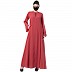 Casual dress abaya with Contrast Buttons- Carrot Casual dress abaya with Contrast Buttons- Carrot