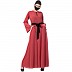 Casual dress abaya with Contrast Buttons- Carrot Casual dress abaya with Contrast Buttons- Carrot