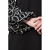 Front open abaya with Printed Balloon Sleeves- Black Front open abaya with Printed Balloon Sleeves- Black