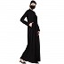 Designer Front open abaya with Pin Tucks- Black