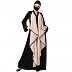 Front open abaya with falling Shrug- Black-Fawn Front open abaya with falling Shrug- Black-Fawn