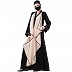 Front open abaya with falling Shrug- Black-Fawn Front open abaya with falling Shrug- Black-Fawn