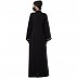 Front open abaya with falling Shrug- Black-Fawn Front open abaya with falling Shrug- Black-Fawn