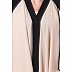 Front open abaya with falling Shrug- Black-Fawn Front open abaya with falling Shrug- Black-Fawn