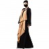 Front open abaya with falling Shrug- Black-Sand Front open abaya with falling Shrug- Black-Sand