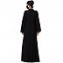 Front open abaya with falling Shrug- Black-Sand Front open abaya with falling Shrug- Black-Sand