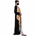 Front open abaya with falling Shrug- Black-Sand Front open abaya with falling Shrug- Black-Sand
