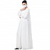Mexi Dress abaya with Pintucks- White