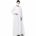 Mexi Dress abaya with Pintucks- White