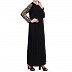 A-line abaya with Zari Embroidery Work- Black-Gold A-line abaya with Zari Embroidery Work- Black-Gold