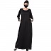 Designer Georgette kaftan with an Inner abaya- Black Designer Georgette kaftan with an Inner abaya- Black