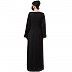 Premium Front open abaya with V-Neck- Black