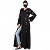 Premium Front open abaya with V-Neck- Black