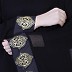 Double layered Bridal abaya with Golden lacework Double layered Bridal abaya with Golden lacework