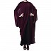 Georgette Cape with Nida inner abaya- Black-Wine