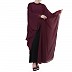 Georgette Cape with Nida inner abaya- Black-Wine