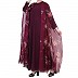 Double layered floral printed abaya - Wine Double layered floral printed abaya - Wine
