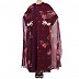 Double layered floral printed abaya - Wine Double layered floral printed abaya - Wine