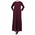 Double layered floral printed abaya - Wine Double layered floral printed abaya - Wine