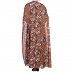 Double layered floral printed abaya - Khaki-Print Double layered floral printed abaya - Khaki-Print