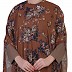 Double layered floral printed abaya - Khaki-Print Double layered floral printed abaya - Khaki-Print