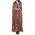 Double layered floral printed abaya - Khaki-Print Double layered floral printed abaya - Khaki-Print