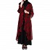 Printed Shrug Abaya- Black-Maroon Printed Shrug Abaya- Black-Maroon