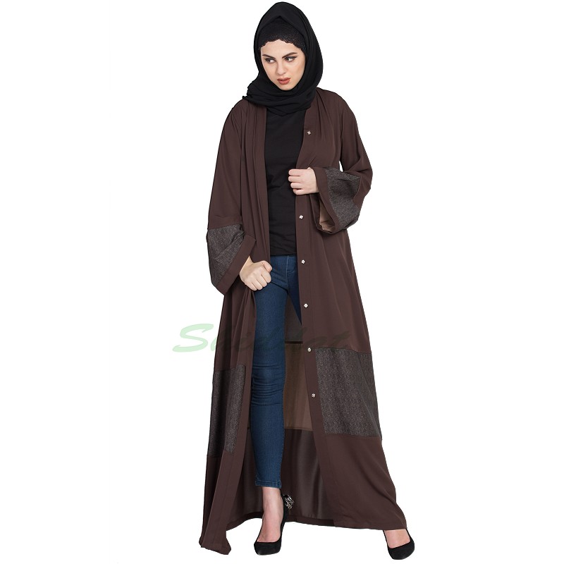 modern front open abaya
