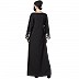 Reversible Front open abaya - Black-White Reversible Front open abaya - Black-White