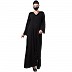 Reversible Front open abaya - Black-White Reversible Front open abaya - Black-White